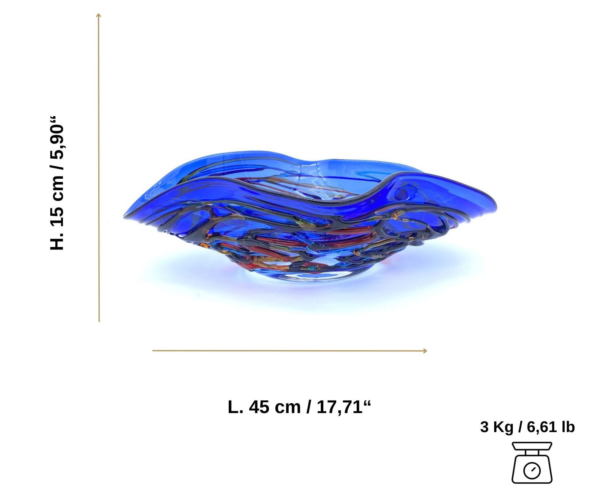 Центральные элементы из муранского стекла ручной работы YourMurano Wired Bowls ARCH-00030349 - Вид №14