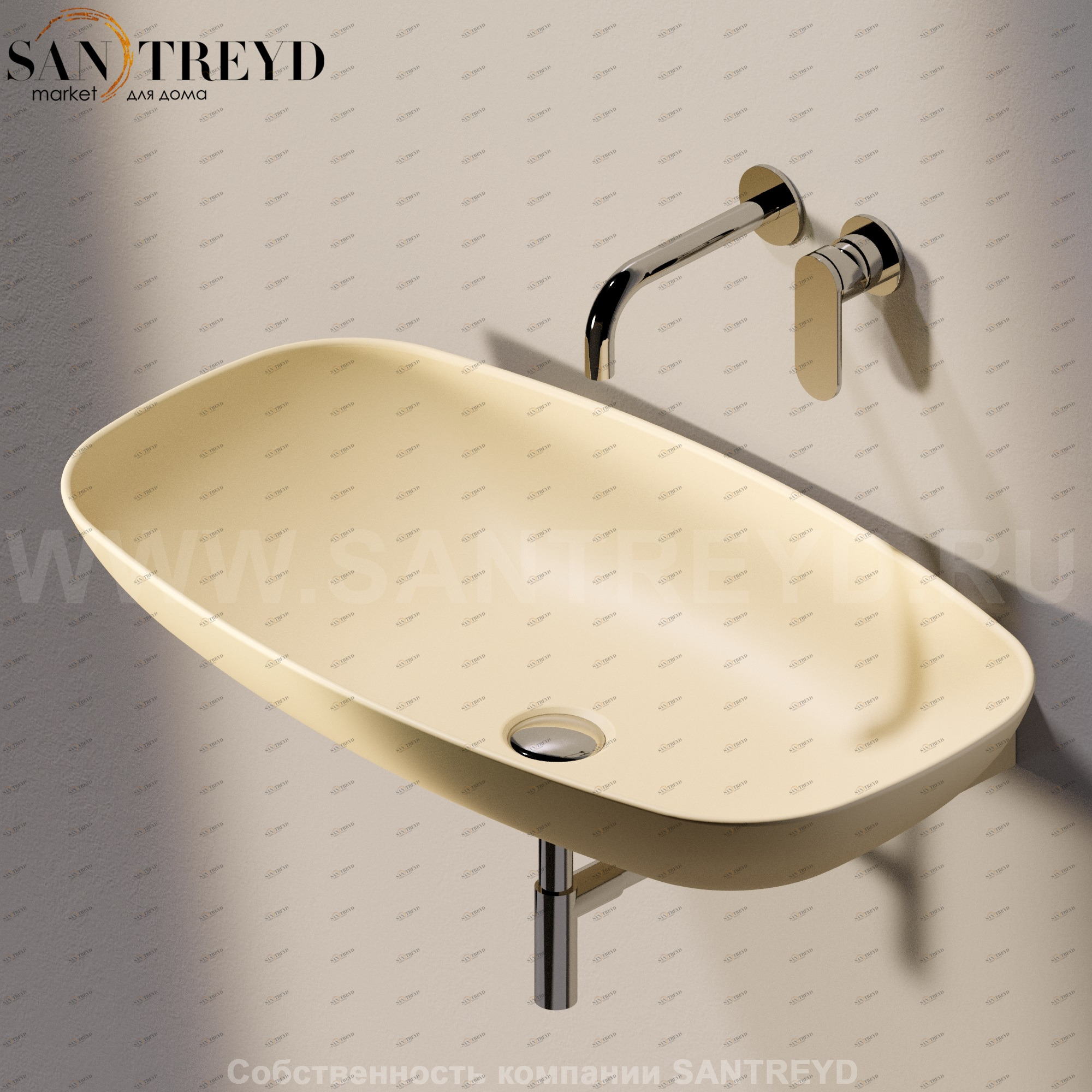 ND75L.1019 Подвесная раковина настенная прямоугольная Ceramica Flaminia Nuda серая