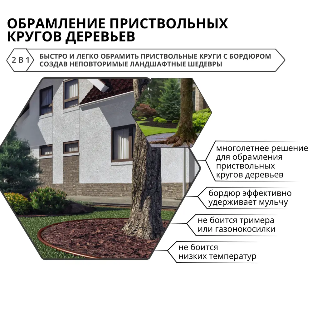 Бордюрная лента Gidrolica 1000 см h15 см цвет коричневый Santreyd STLM-2024938 - Вид №3