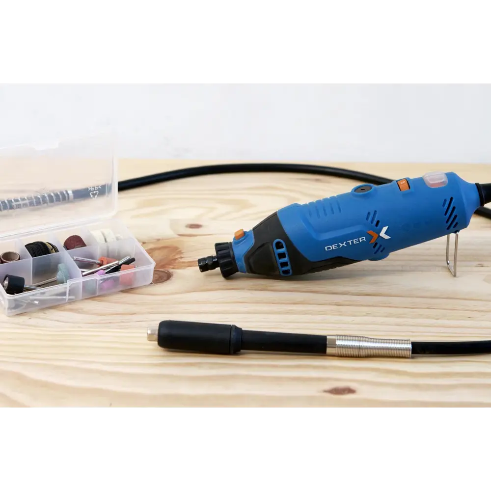 Гравер сетевой Dexter 5 150MD2.5, 150 Вт, гибкий вал и набор насадок 62 шт STLM-2107499 - Вид №9