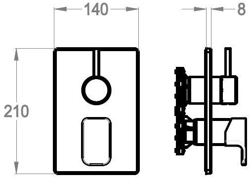 Fir Italia Смеситель для душа на 2 отверстия с переключателем и тарелкой Daily 44 4450188 - Вид №1