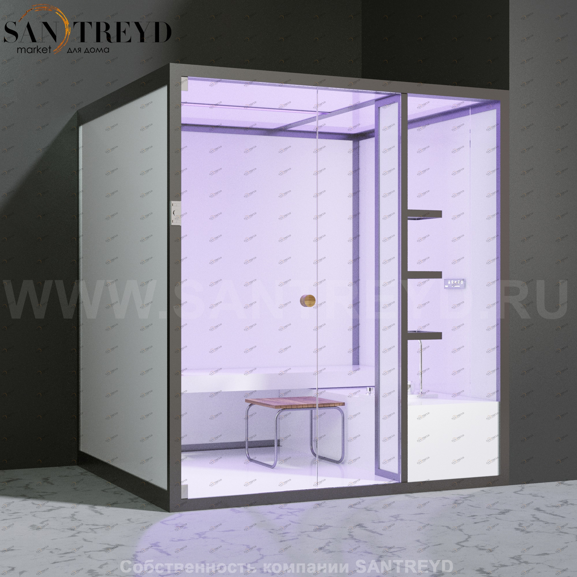 Effegibi BODYLOVE H BL30050002 Хаммам. Установка: в правый угол. Мощность: 7 кВт макс. Размеры: длина 200 см, ширина 176 см. Отделка: без отделки.