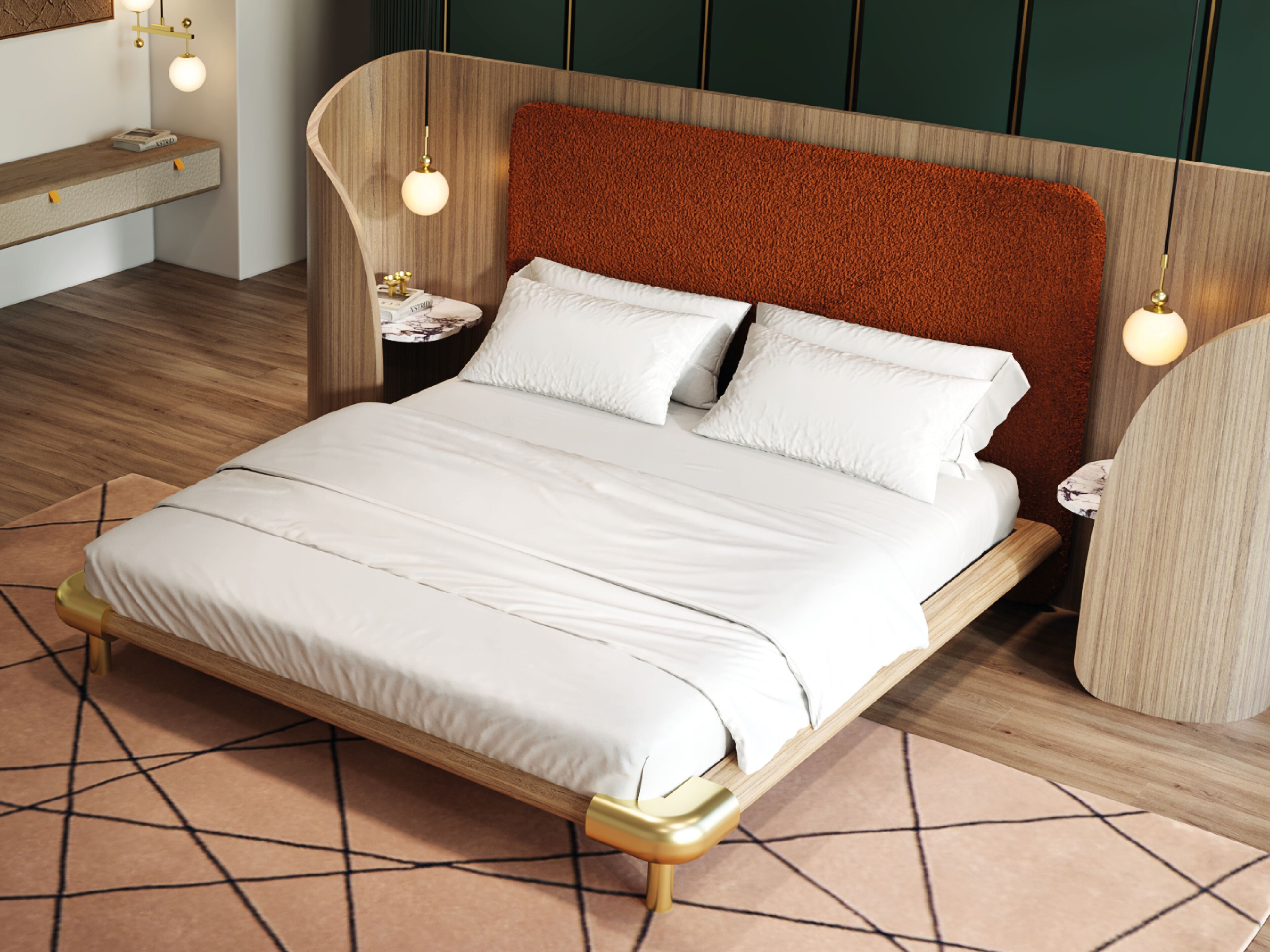 Деревянная двуспальная кровать с высоким изголовьем CASA +39 ENCORE Italia ARCH-00091773 - Вид №4