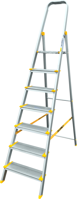 Стремянка алюминиевая профессиональная с анодированным покрытием АS 707 ALUMET 