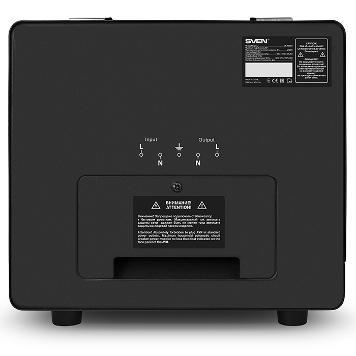 SV-014940 Stabilizer vr-a3000, relay, 3000va, 1800w, 140-275v, output terminals, black, 317 ? 230 ? 240mm, 7.2kg. Sven Santreyd  - Вид №2
