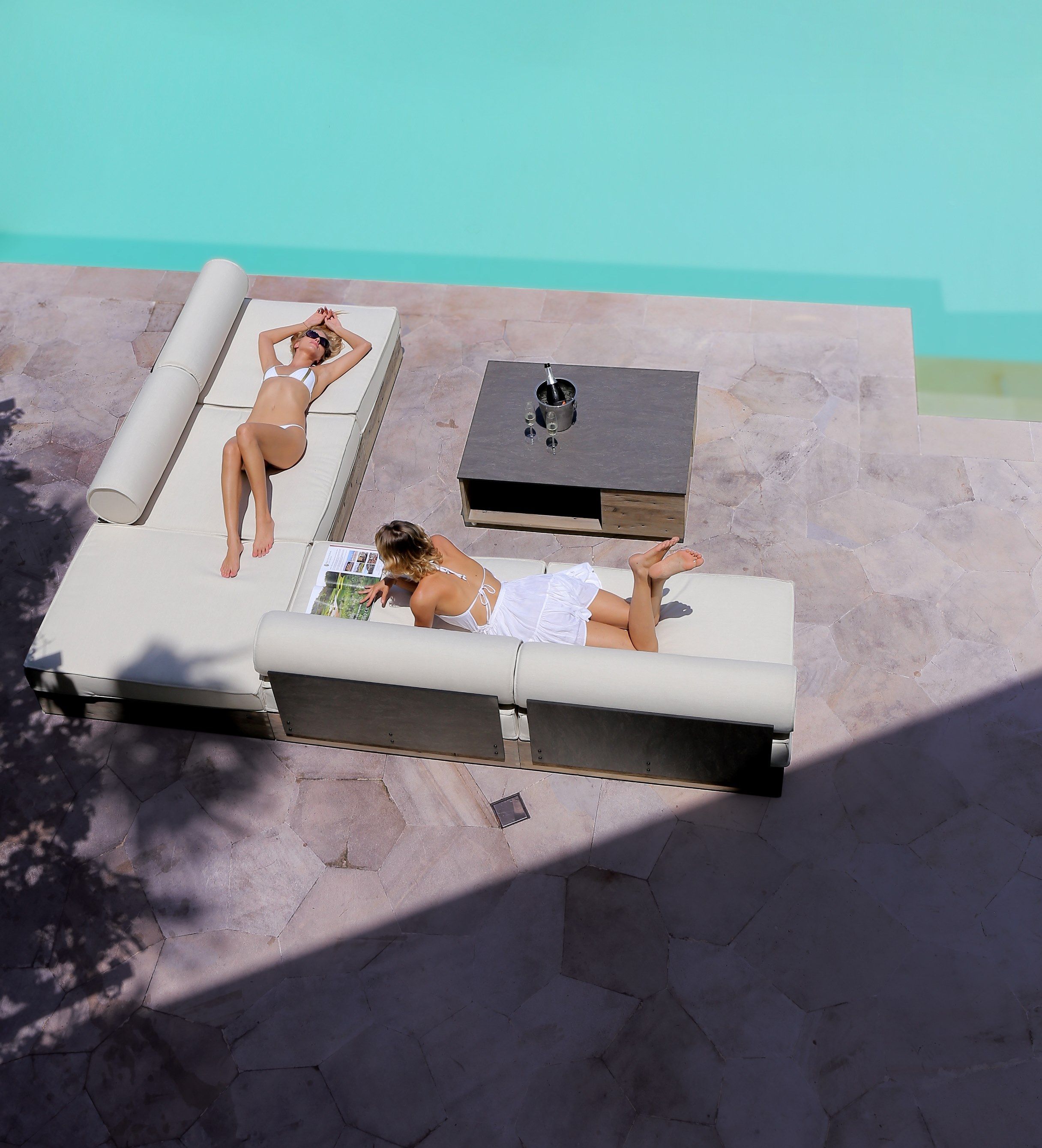 Угловой садовый диван в Sunbrella® MAMAGREEN Aiko ARCH-00119824 - Вид №1