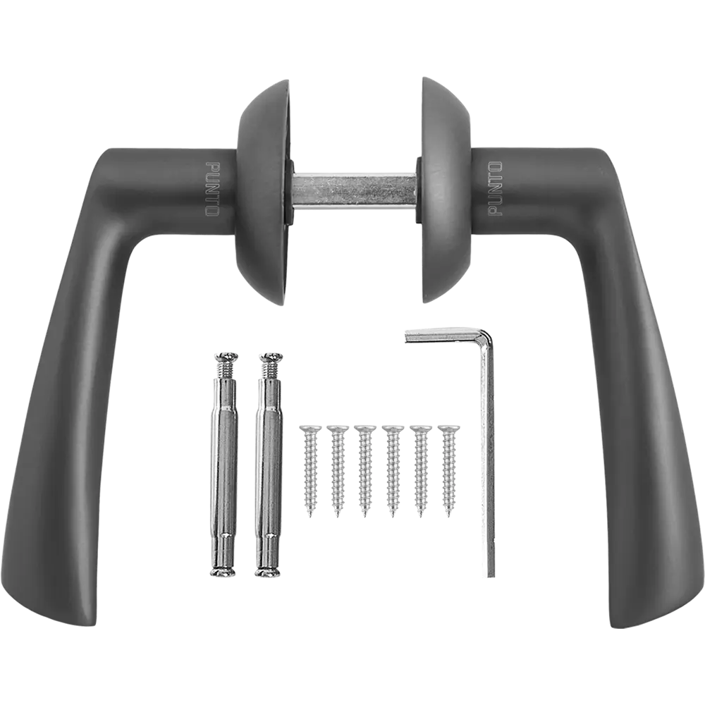 Дверные ручки PUNTO Crona графит для межкомнатных и входных дверей 85203507 STLM-0059865 - Вид №1