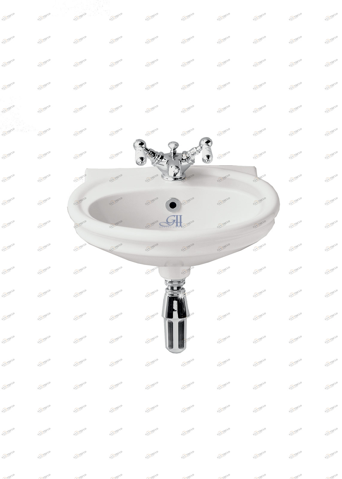 GH102753 Подвесная раковина настенная овальная Gentry Home  белая 