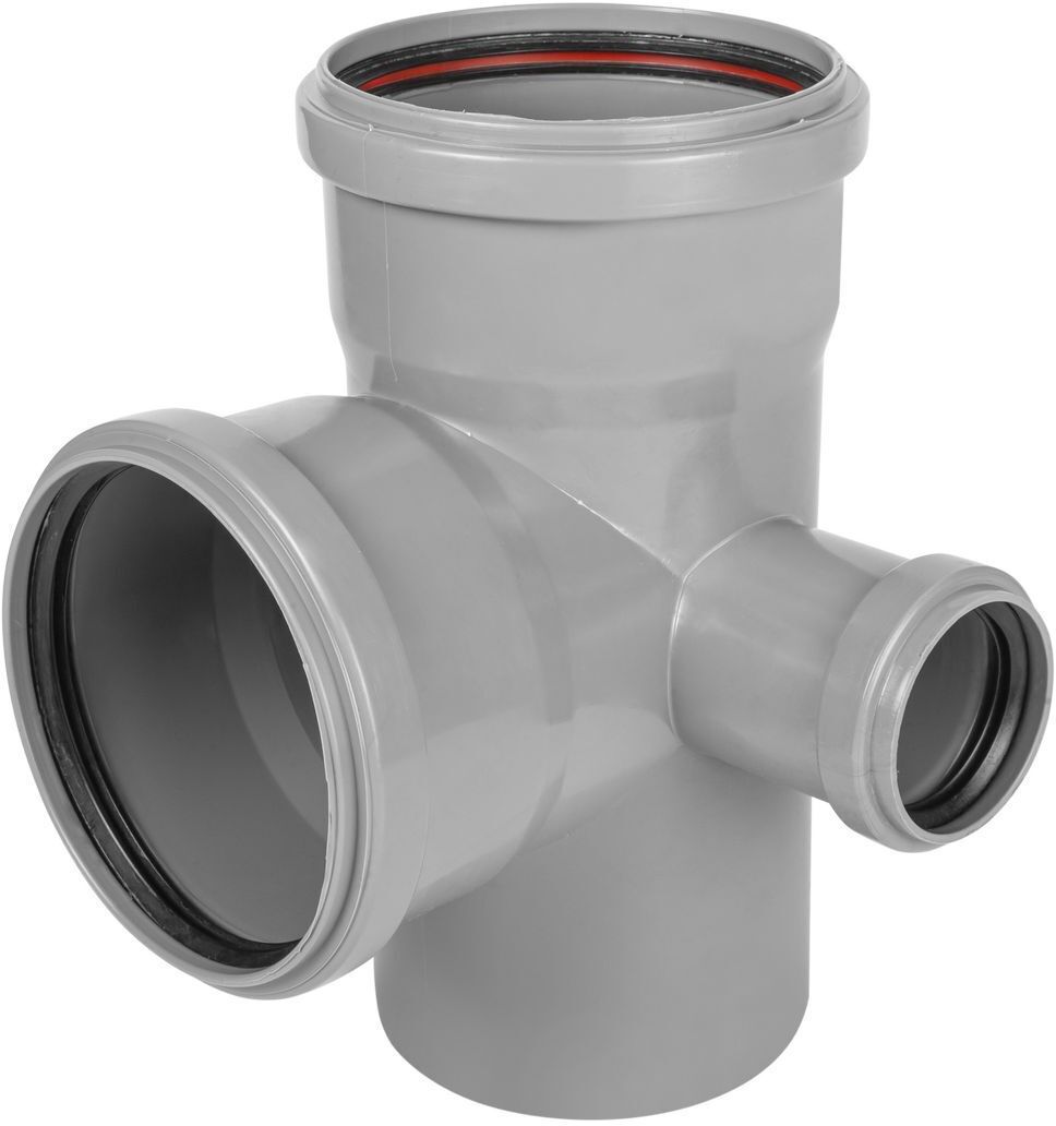 81952631 Крестовина двухплоскостная ø110x110x50/87° правая полипропилен STLM-0014902 ПОЛИТРОН