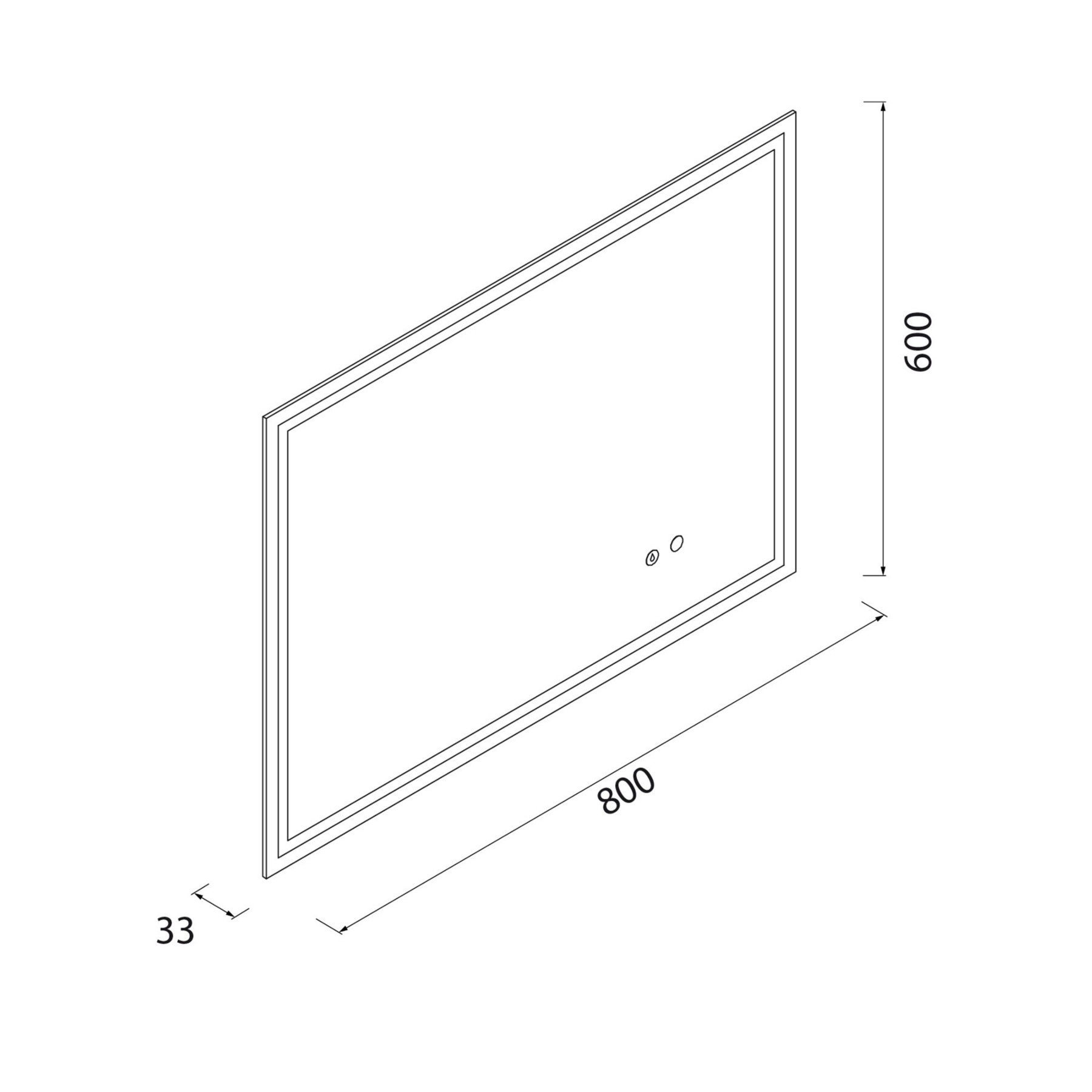 87853 SALGAR Зеркало CHICAGO II 800 горизонтальное вертикальное со светодиодным датчиком света и противотуманным (30 Вт) IP 44 800 x 600 мм - Вид №4