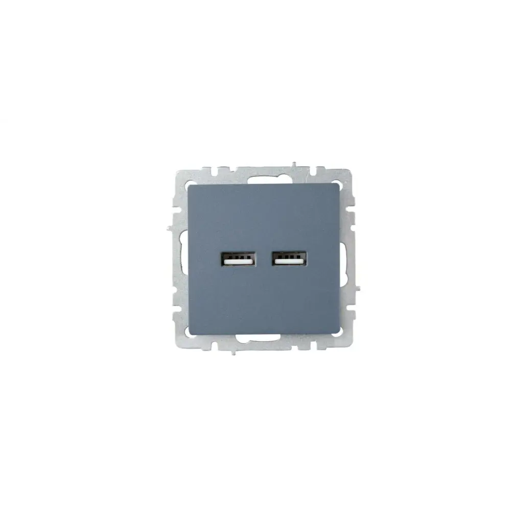 Розетка USB встраиваемая IEK Brite РЮ10-1-БрМ цвет морская волна цвет маренго 89361857 STLM-2125762 - Вид №1