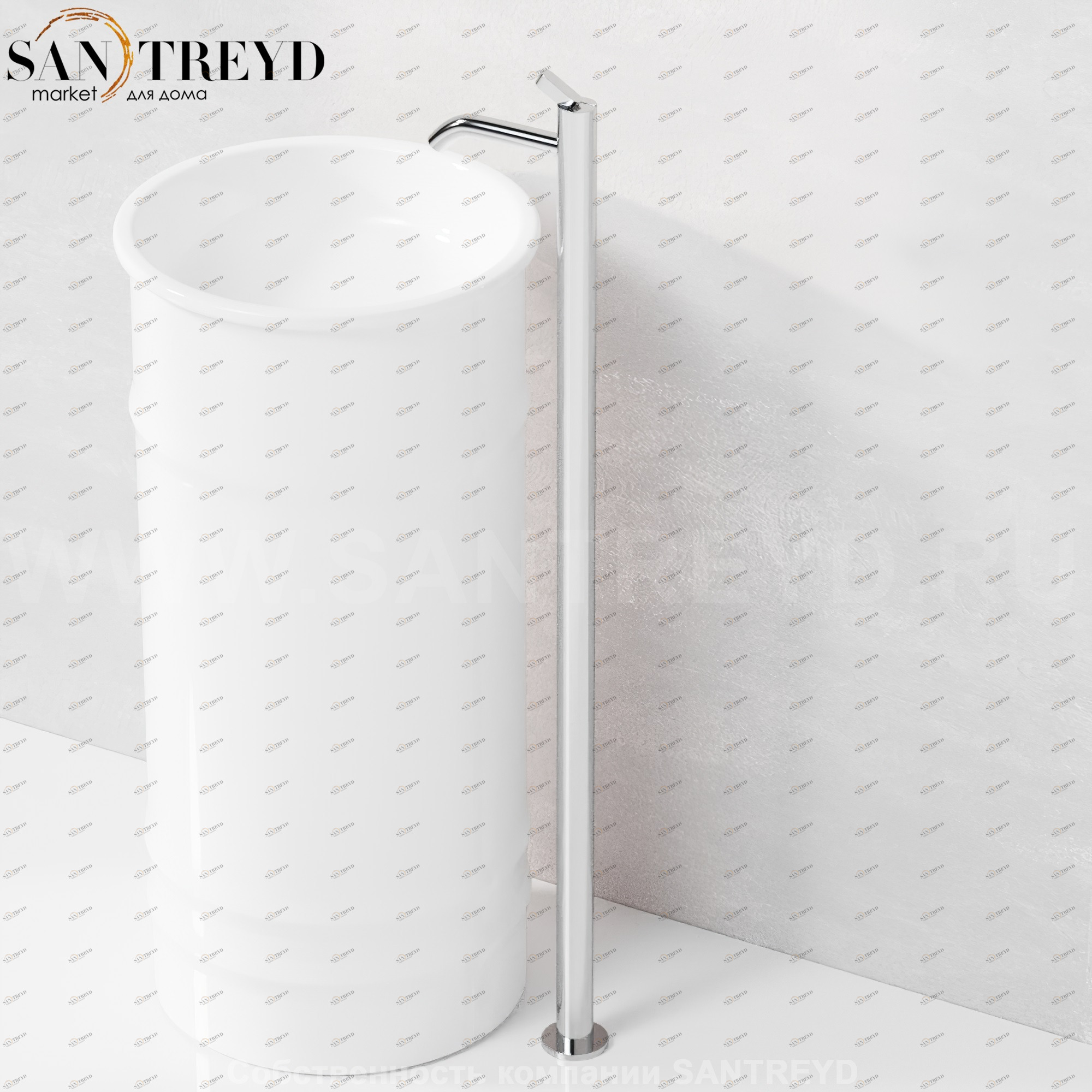 Напольный смеситель ARUB1096S SQUARE для раковины хромированный Agape