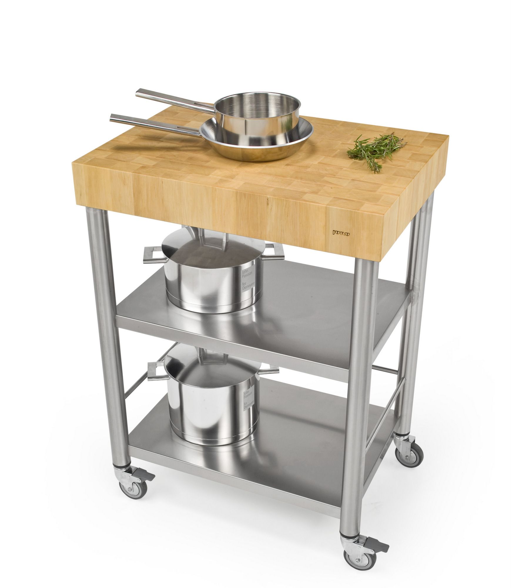 Кухонная тележка из нержавеющей стали и дерева JOKODOMUS Auxilium ARCH-00067155 - Вид №2