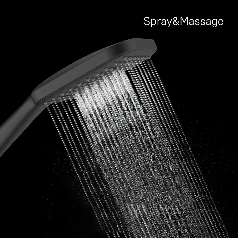 Milardo Ideal Spa - прямоугольная лейка для душа с 3 режимами, черный матовый 89349130 STLM-1467982 - Вид №11