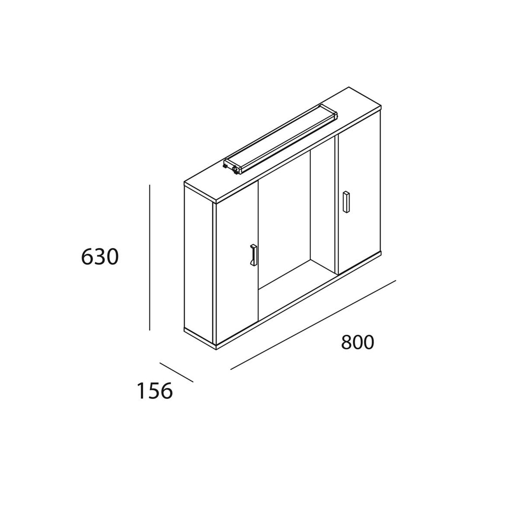 20158 SALGAR Шкаф 2-х дверный ВОЛГА 800 Volga - Вид №1