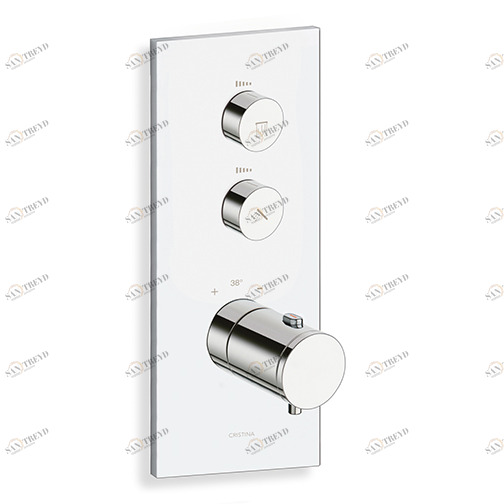CRIXT722 Внешние части термостатического смесителя для CRICS812 с металлической пластиной Cristina Rubinetterie 