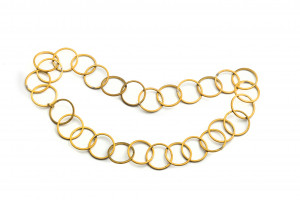 S2 Колье-цепь латунь, крупные круги, длина 41 см Arisztid Szendy