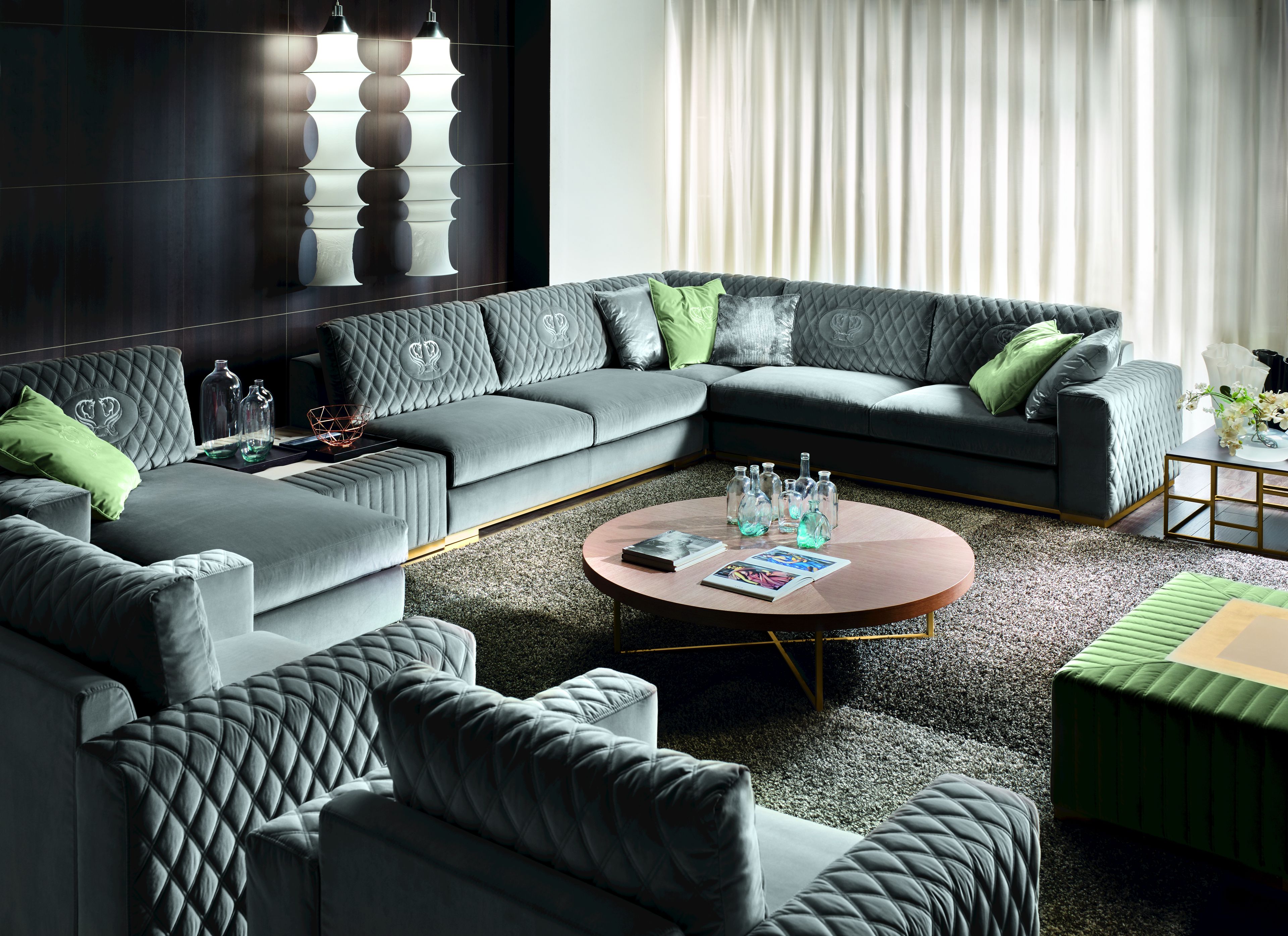 Бархатный угловой диван Former In Italia Parioli ARCH-00042735 - Вид №1