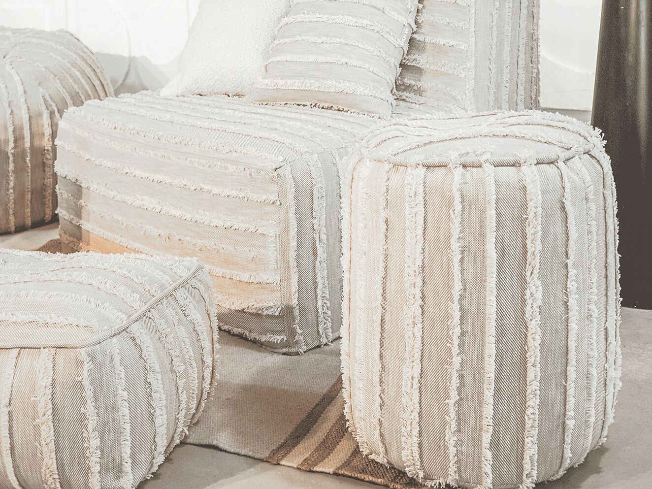 Круглый шерстяной пуф MX HOME T-H ARCH-00148614 - Вид №2