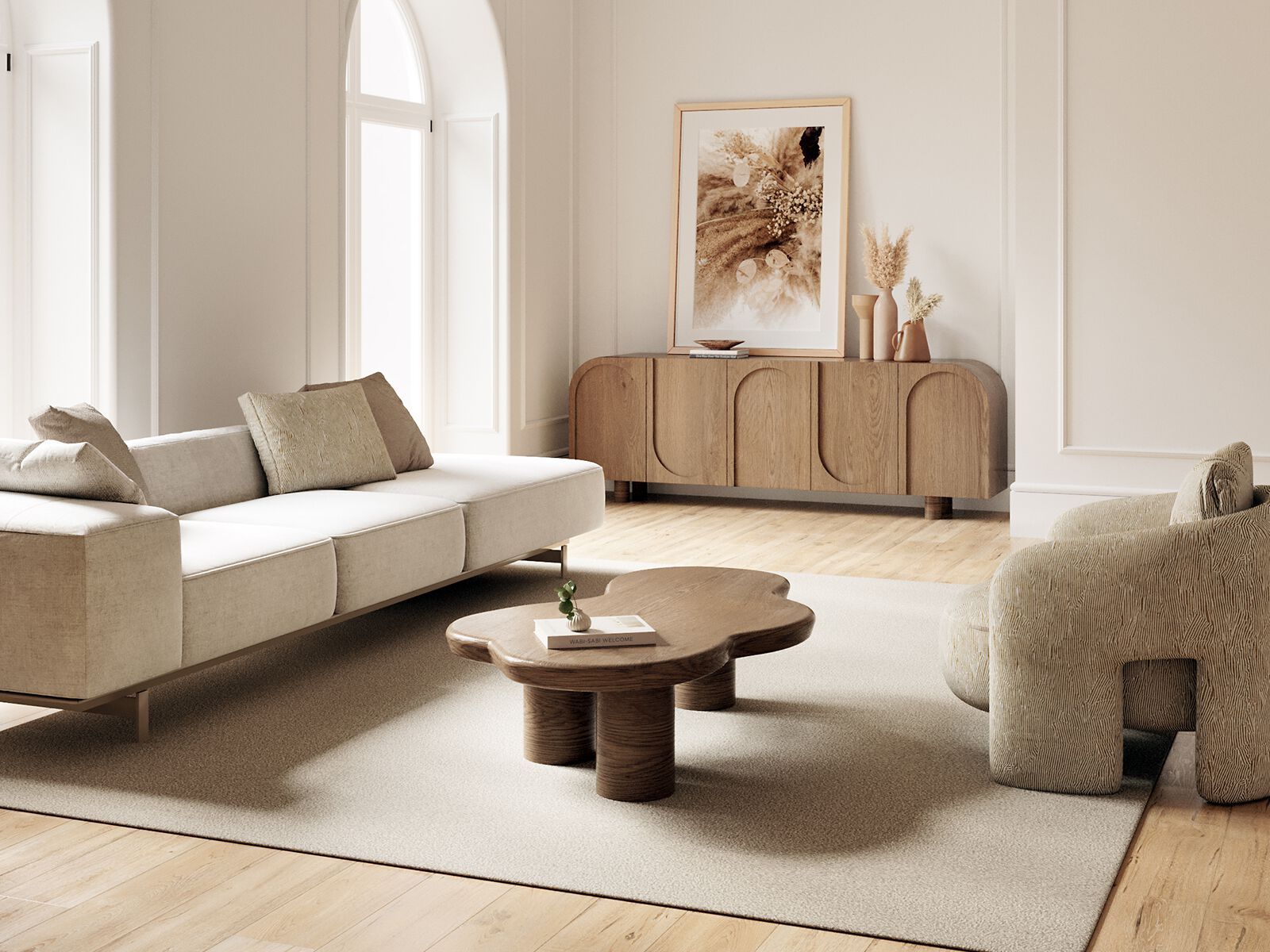 Низкий деревянный журнальный столик ANA ROQUE INTERIORS ARCH-00111052 - Вид №1