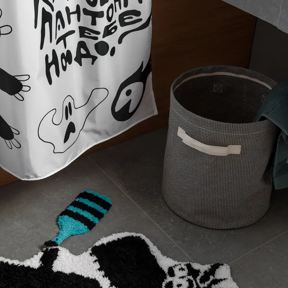 Корзина для белья Irony цвет серый MOROSHKA STLM-2145088 - Вид №5