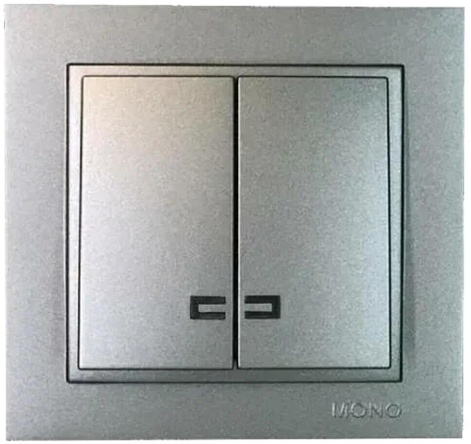 102-242425-103 Выключатель двухклавишный IP20 10A 250V антрацит Mono Electric Despina