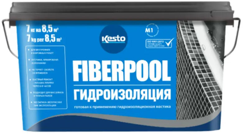 91354879 Гидроизоляционная мастика Kesto Fiberpool 7 кг STLM-0947948