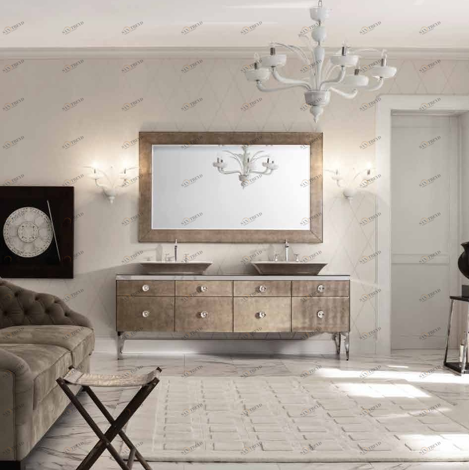 Комбинация ванной комнаты M02 в отделке Alligator gold MILLDUE MAJESTIC MAJESTIC02