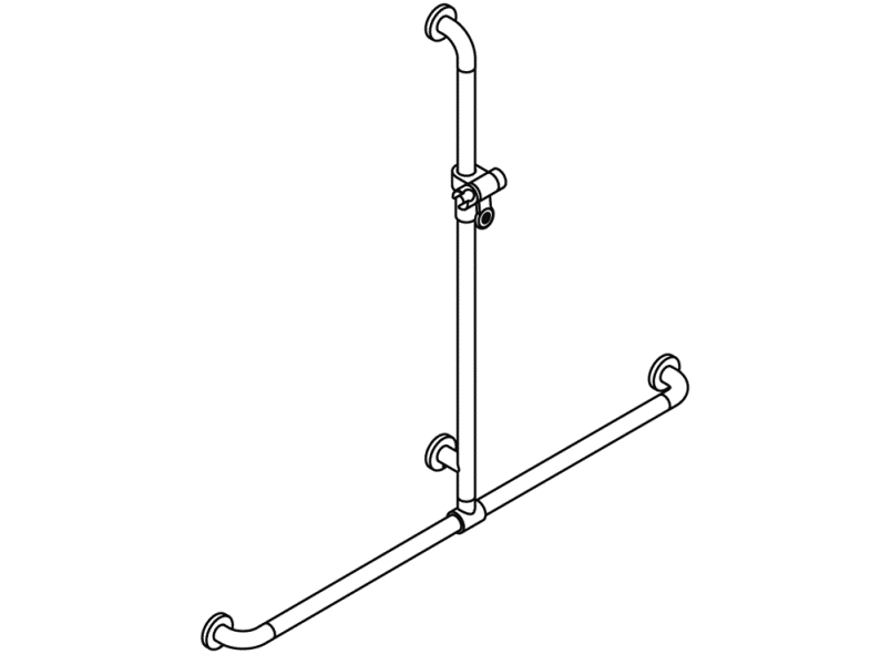 801.35D430 Поручень для душа Active+ с выдвижным держателем для душа HEWI Greifen  - Вид №2