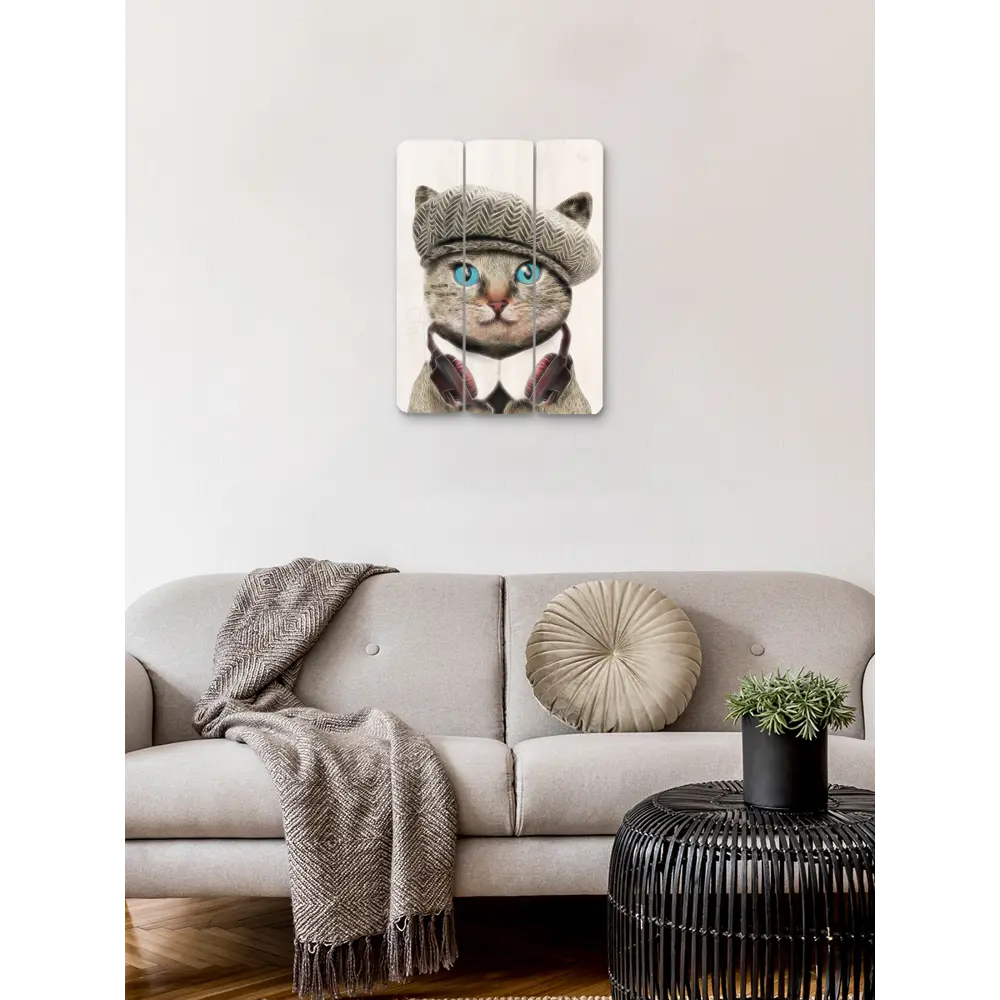 Картина на МДФ Кот в берете 30x40 см POSTERMARKET STLM-2161777 - Вид №4