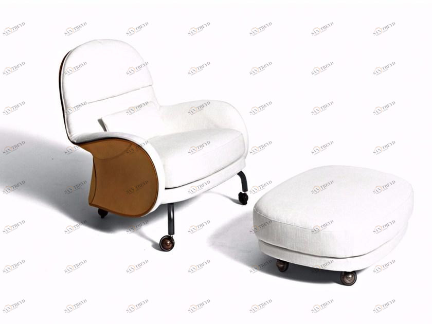 DE PADOVA Мягкое кожаное кресло на колесиках с подставкой для ног sun-id-1504429