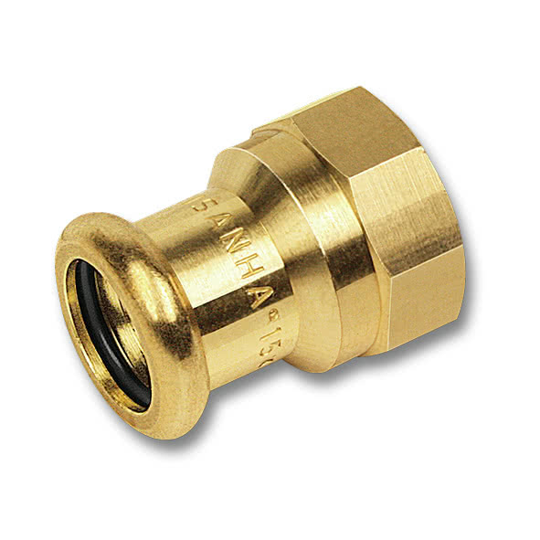 1827076212 SANHA 8270G пресс-фитинг, бронза, муфта переходная ВПр-ВР 76,1x21/2 мм  - Вид №1