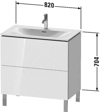 LC659702121 Тумбочка напольная L-Cube #LC6597 820 x 481 мм Орех темный декор Duravit - Вид №1
