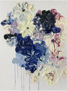 Картина на холсте 120х90 см "Красивые Лилии" EVENHOME КАРТИНЫ МАСЛОМ 130013 Бежевый;голубой;синий;разноцветный