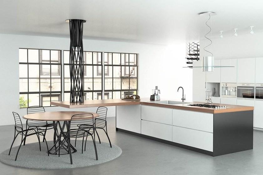 F.lli Orsenigo Круглый подвесной обеденный стол из стали и дерева sun-id-1493552 - Вид №1