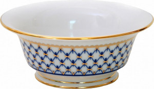 1046245 Императорский фарфоровый завод Салатник 6-порционный круглый "Кобальтовая сетка" "Александрия" Фарфор твердый