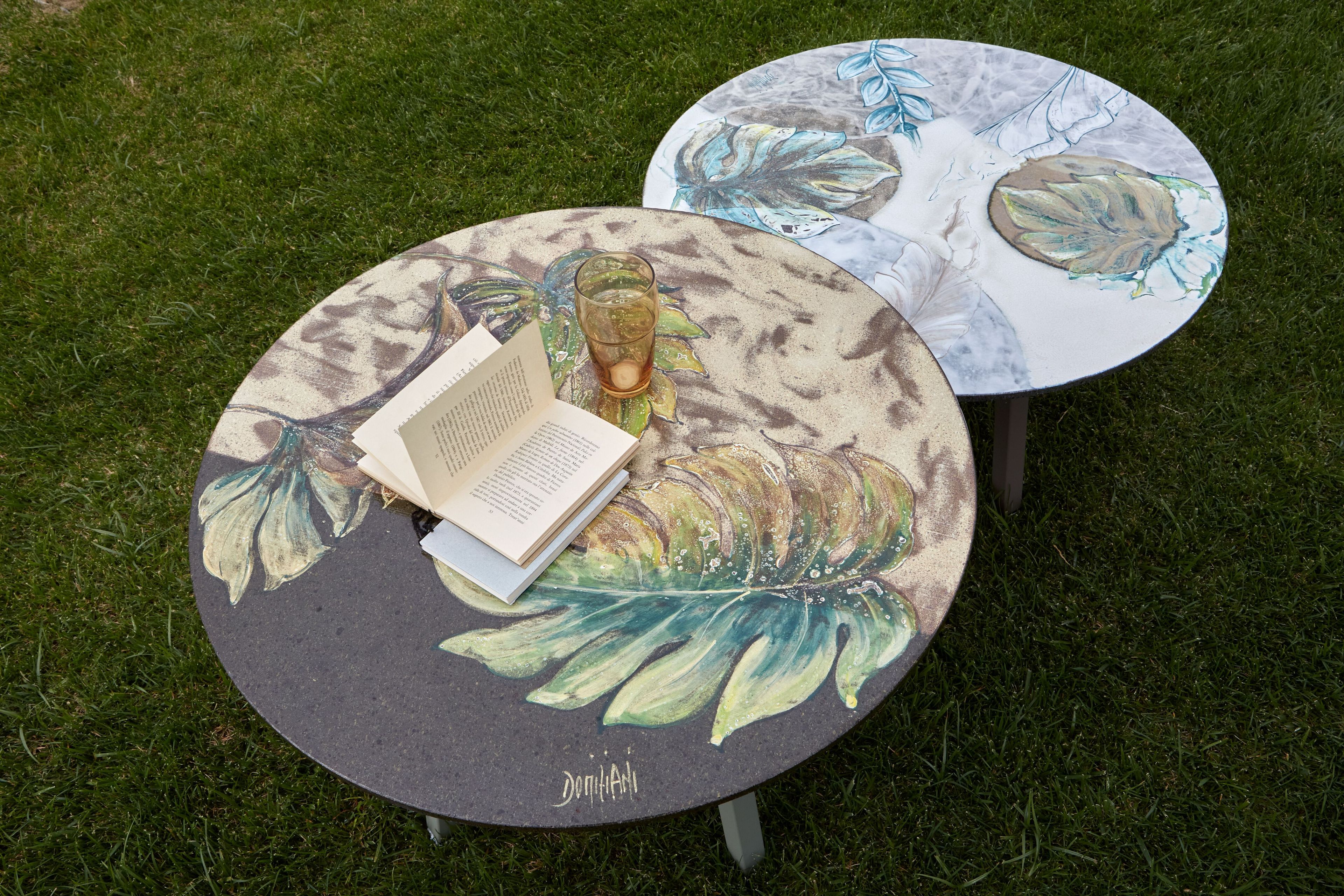 Журнальный столик из фаянса и нержавеющей стали DOMIZIANI современный ARCH-00142121 - Вид №1