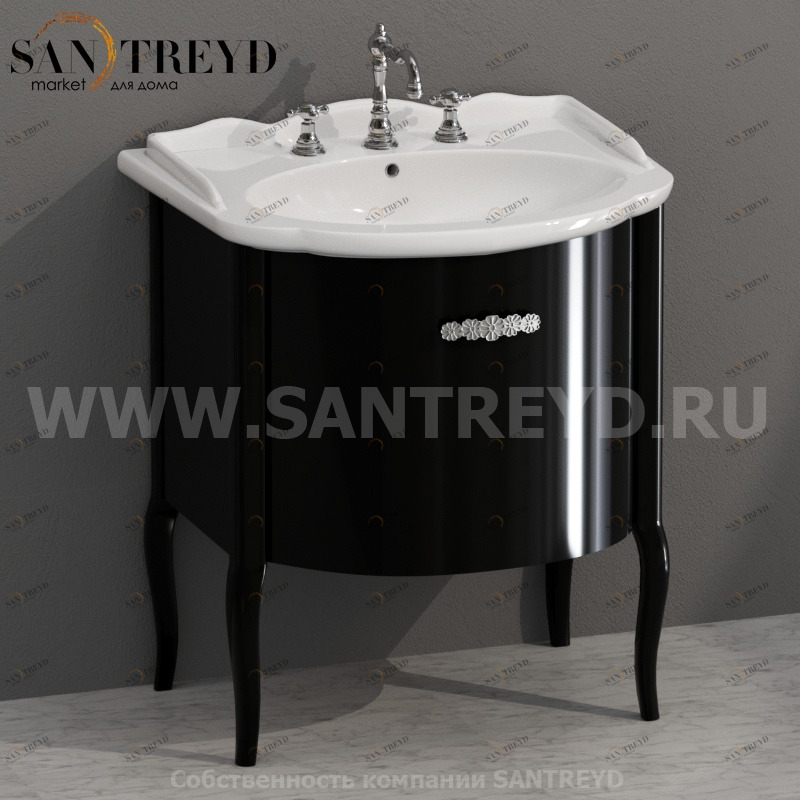 PS071CA Напольная тумба 80 см цвет Графит Globo Paestum Италия Ceramica Globo