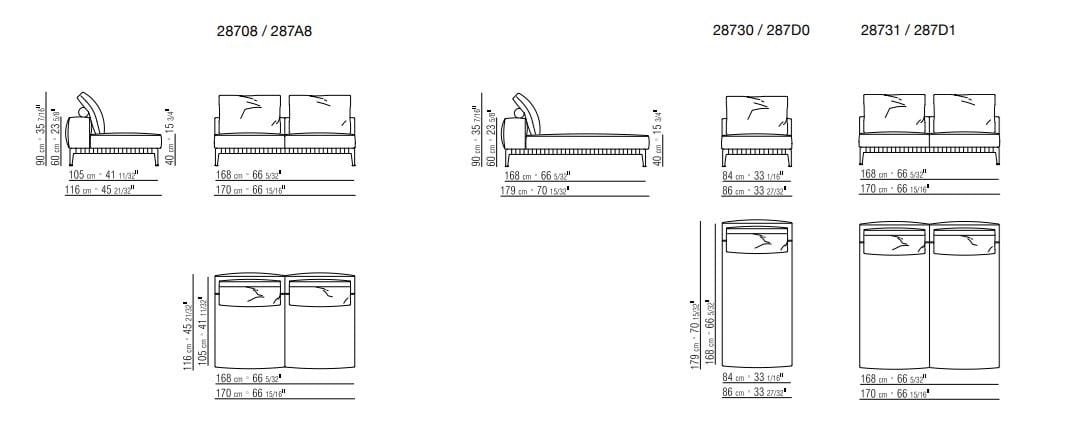Ткань диван Flexform Грегори ARCH-00070325 - Вид №18