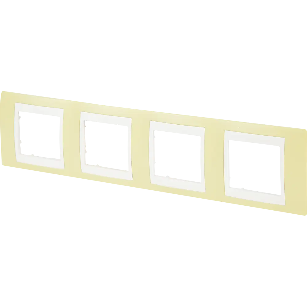 Рамка для розеток и выключателей Systeme Electric Unica 4 поста, цвет зелёное яблоко/белый STLM-2057798 - Вид №1