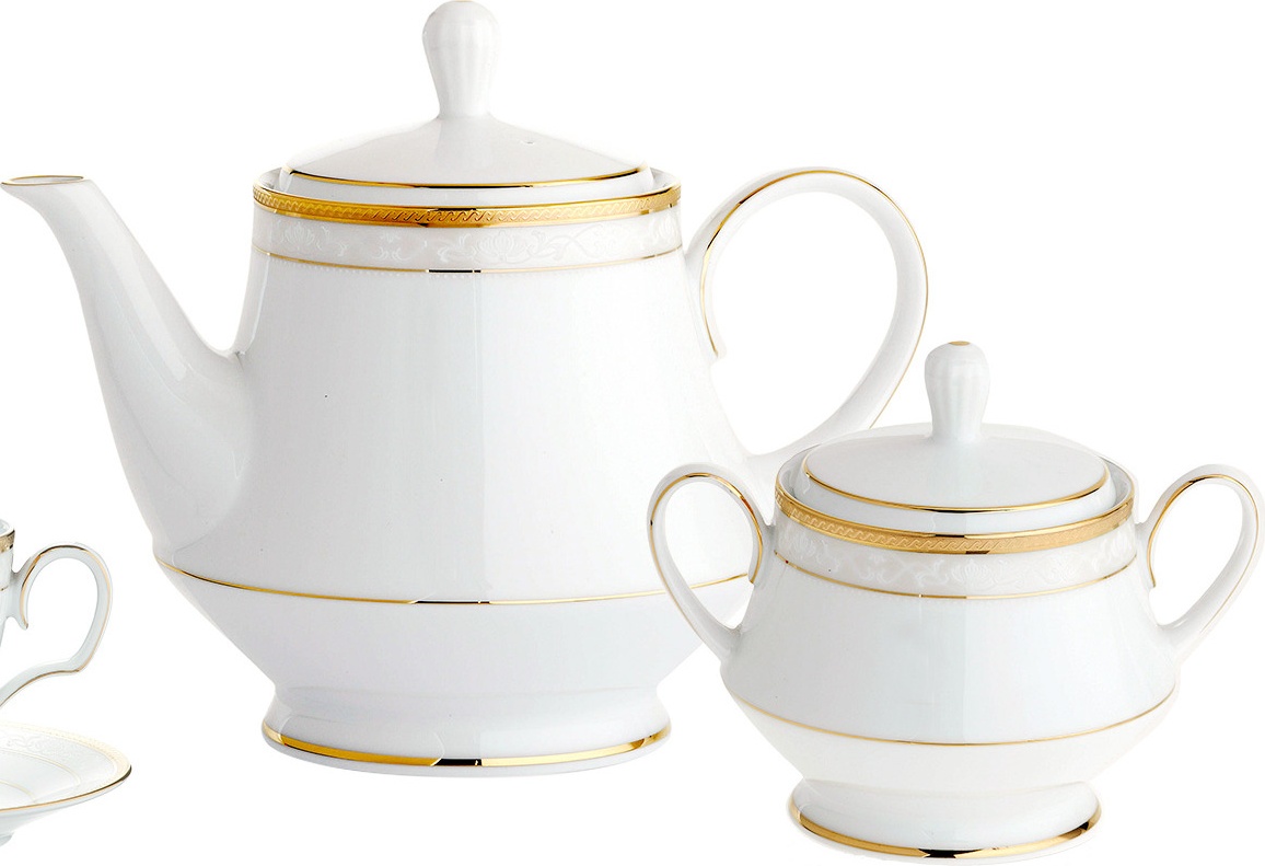 10665452 Noritake Сервиз чайный Noritake "Хэмпшир, золотой кант" на 6 персон 14 предметов Фарфор 