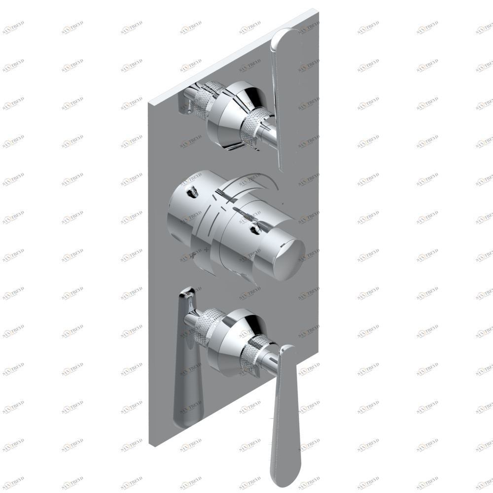 G7E-5400BE Накладка с ручкой регулировки температуры и двумя маховиками для термостатического смесителя 5400AE Thg-paris Dean Хром G7E 5400BE  A02 CAT.A