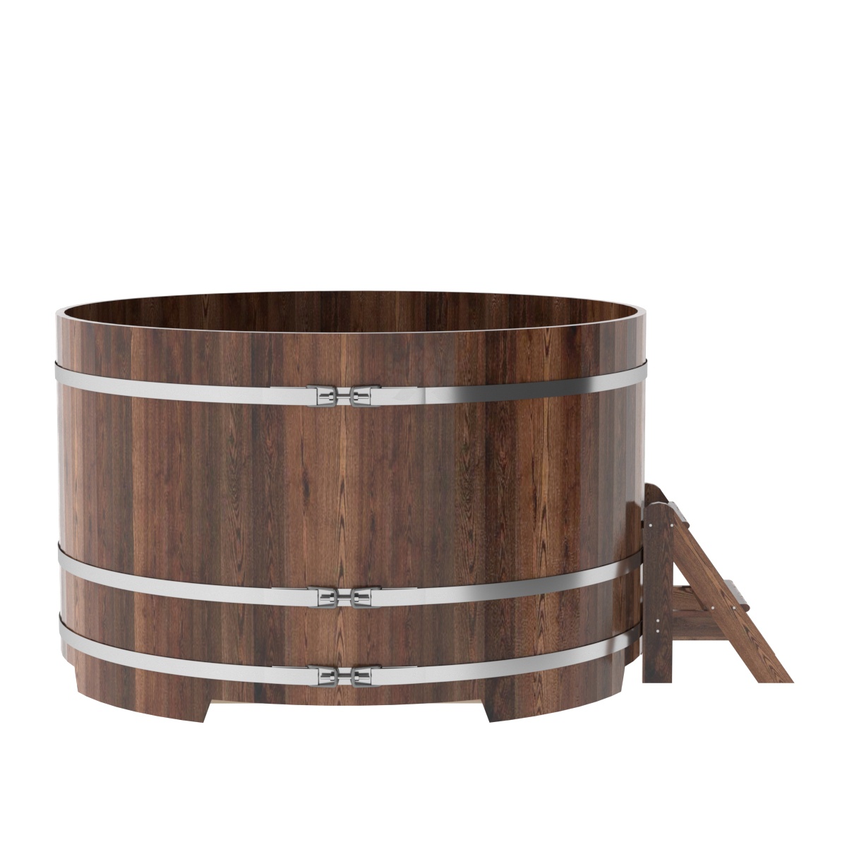 1215 Купель круглая из лиственницы d=1,80х1,1 морёная премиум Alyarus  - Вид №2