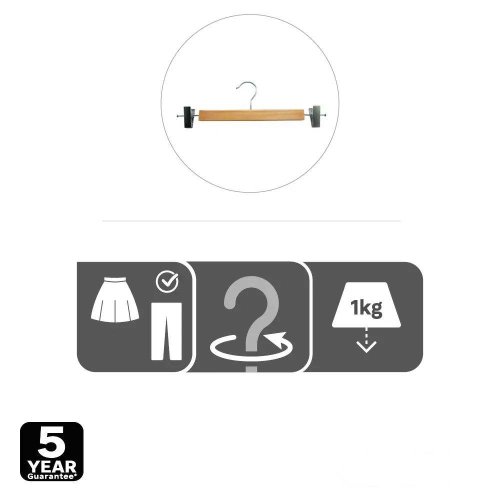 Плечики для одежды с зажимом KONSENSA 34 см дерево/металл цвет натуральный Плечики с зажимом STLM-2159581 - Вид №10