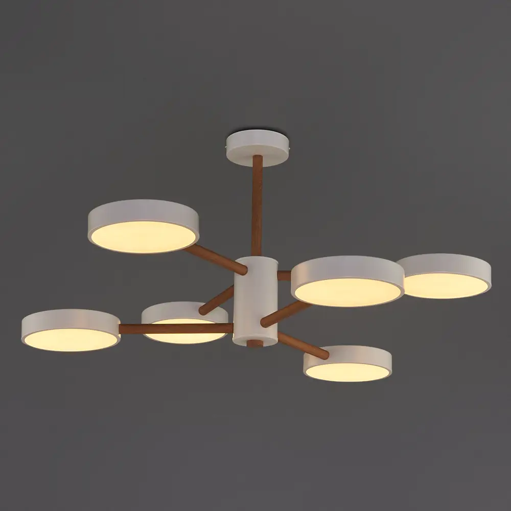 Люстра на штанге светодиодная Escada 10236/6LED с пультом управления, 32 м², регулируемый белый свет, цвет белый STLM-2092039 - Вид №1