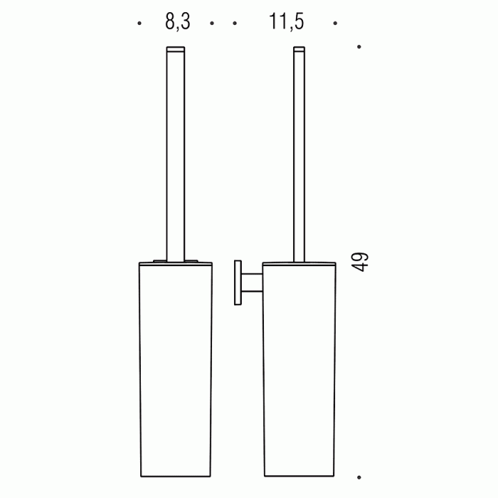B3707 BasicQ Ёршик настенный (пластик) COLOMBO Basic Q Colombo Design - Вид №2