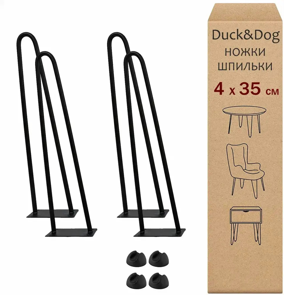 90530124 Опора мебельная DUCK&DOG Эконом 350 цвет черный 4 шт STLM-1005649
