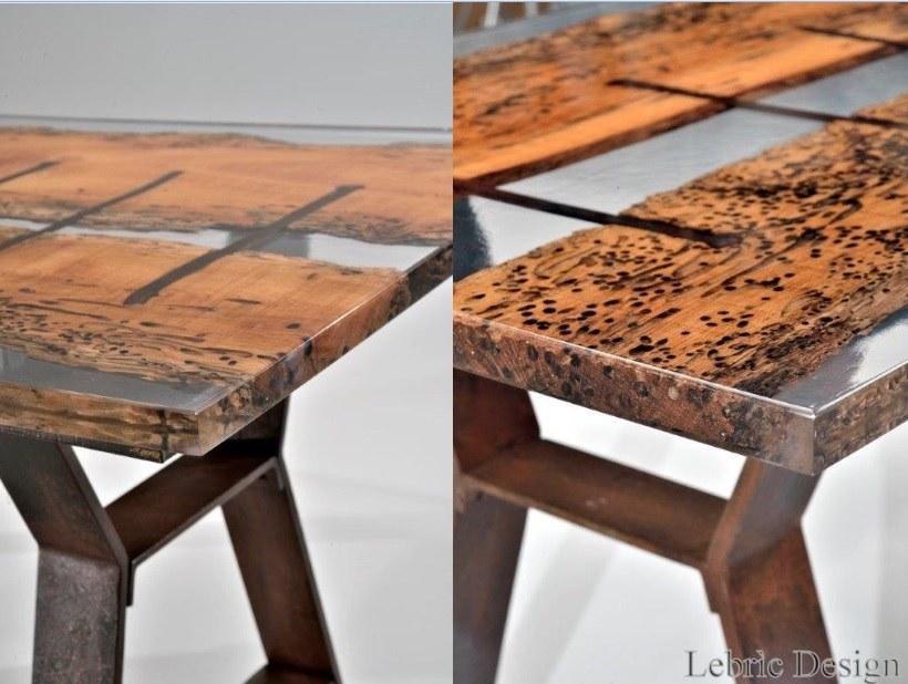 ANTICO TRENTINO Прямоугольный журнальный столик Lebrìc design - legno e resina sun-id-1382470 - Вид №2