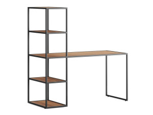 Деревянный прямоугольный стол с полками