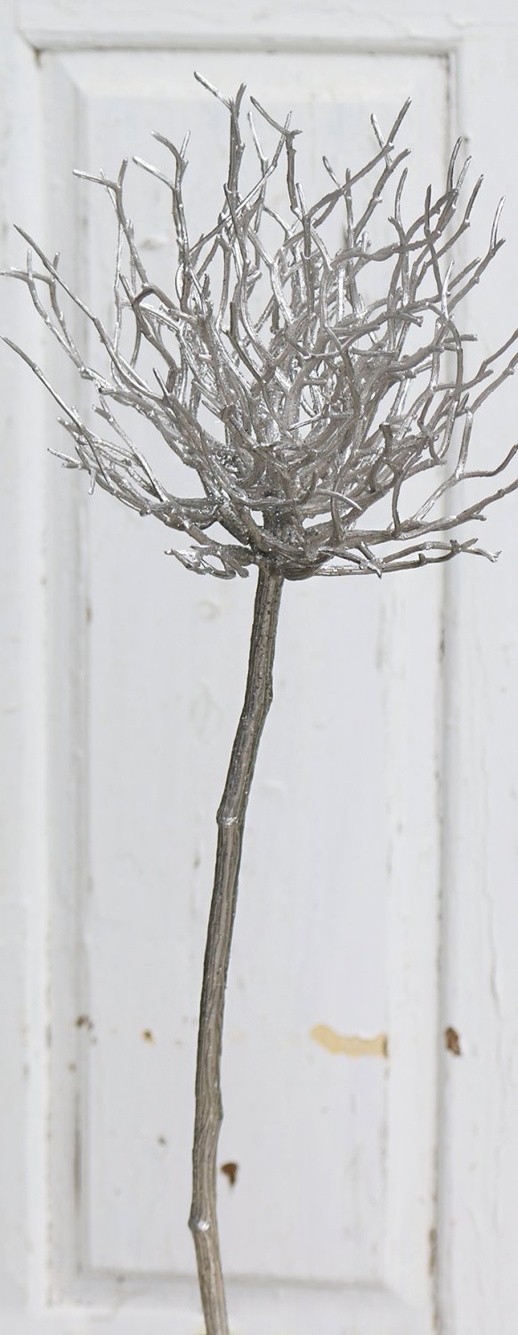 5706 996 a3 Ветка шелковая, 60 см, серебристая H-andreas  - Вид №2
